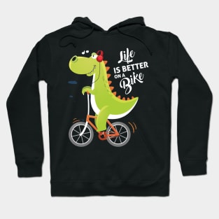 dinosaur on a bicycle Hoodie